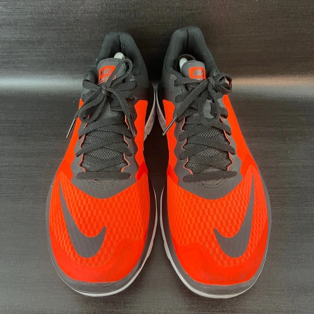 Nike FS Lite Run 3 Men Size 8.5 Bright Orange Red Black Running Shoes 807144-801